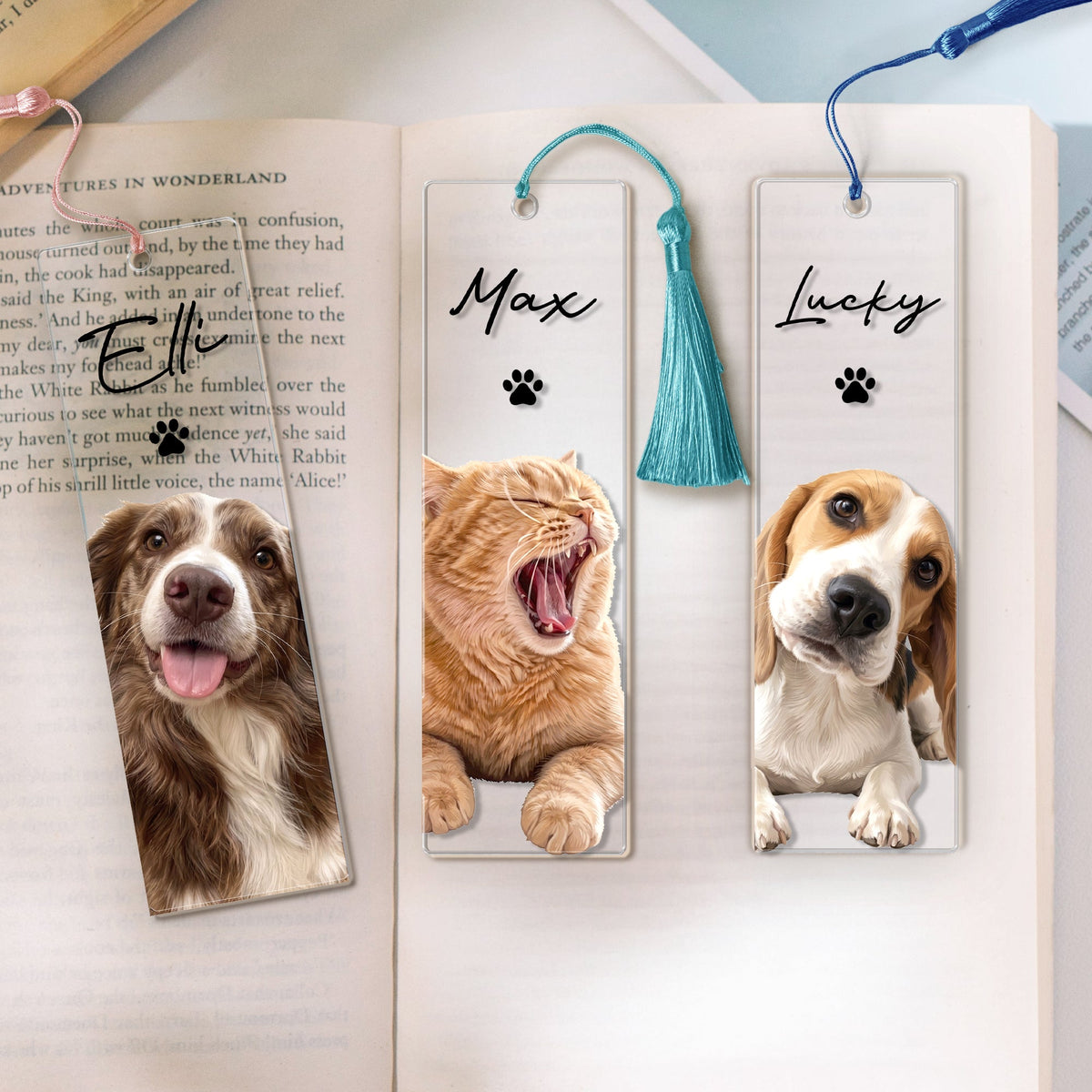 Custom Pet Portrait From Photo Book Lovers Gift - Custom Bookmark