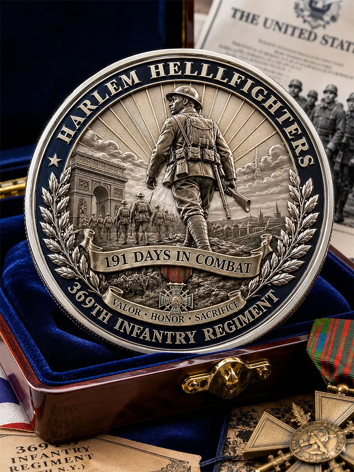 Harlem Hellfighters Commemorative Metal Medal – 369th Infantry Regiment Tribute