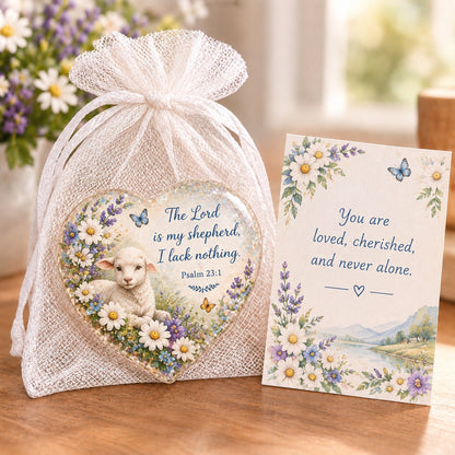 ✝️ Christian Faith Heart Keepsake with Prayer Card & Organza Bag