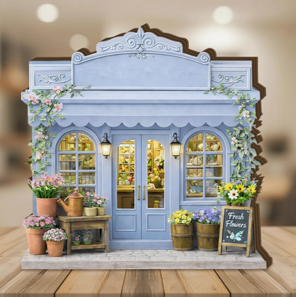 Personalized Flower Shop Wooden Block