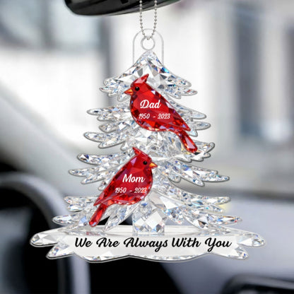 Cardinals Memorial - Personalized Acrylic Ornament - Remembrance Gift, Sympathy Gift For Whole Family, Extended Family