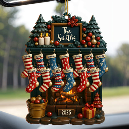 Holiday Gatherings Customized Family Name Wood Ornament - Personalized Custom Wood Ornament, Custom Shaped