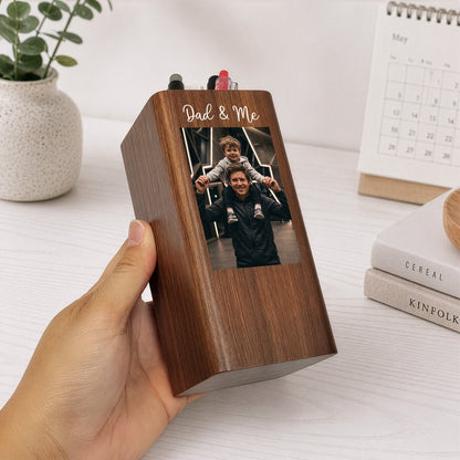 Personalized Pen Holder With Clock