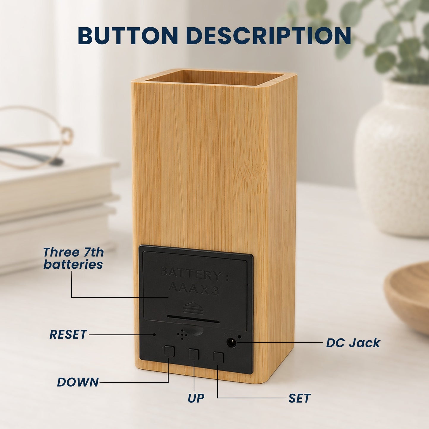 Personalized Pen Holder With Clock