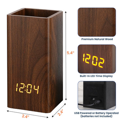 Personalized Pen Holder With Clock