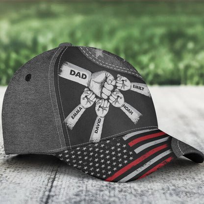 Fist Bump Daddy Grandpa - Personalized Classic Cap - Gift For Dad