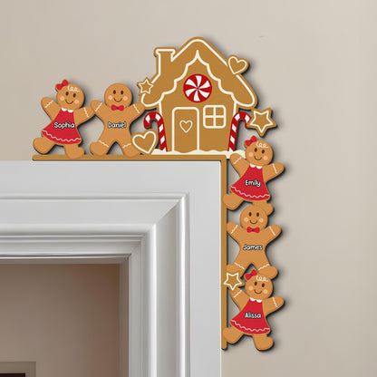 Gingerbread House Christmas Decoration - Personalized Door Corner Sign