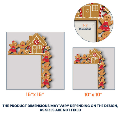 Gingerbread House Christmas Decoration - Personalized Door Corner Sign