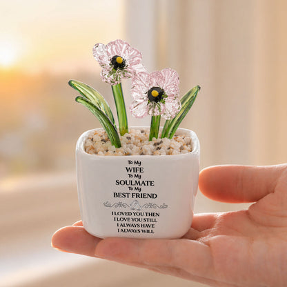 To My Wife Soulmate Best Friend - Personalized Custom Glass Birth Month Flower