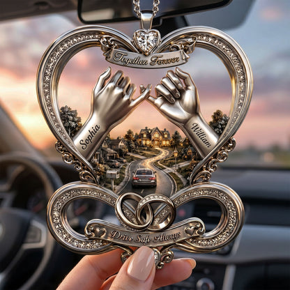 Infinity Love Car Ornament - Personalized Gifts For Couple
