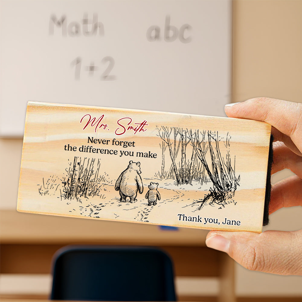 Never Forget The Difference You Make - Personalized Custom Whiteboard Eraser