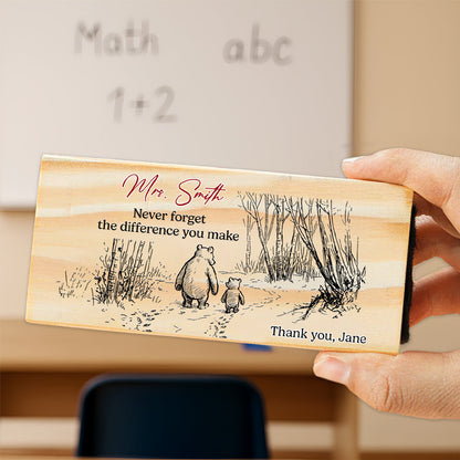 Never Forget The Difference You Make - Personalized Custom Whiteboard Eraser