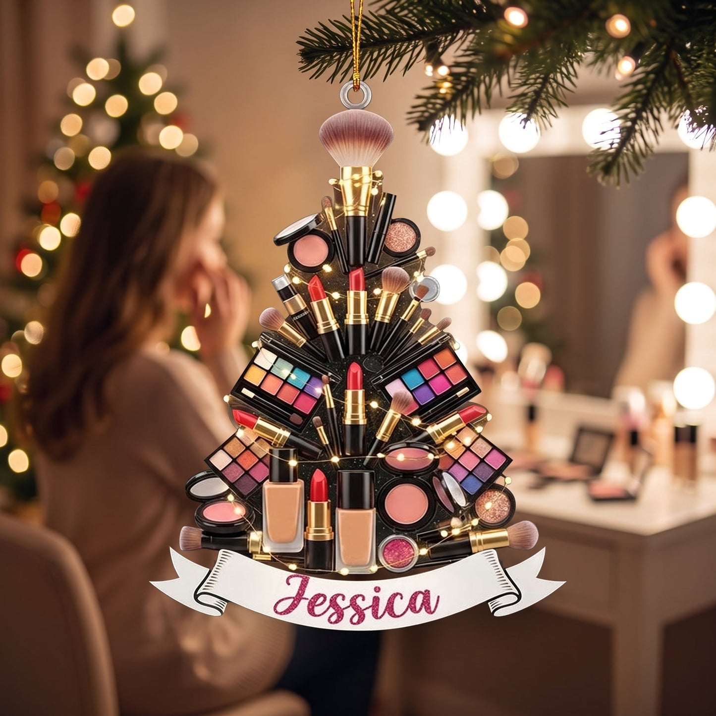 Personalized Makeup Artist Christmas Ornament Gift