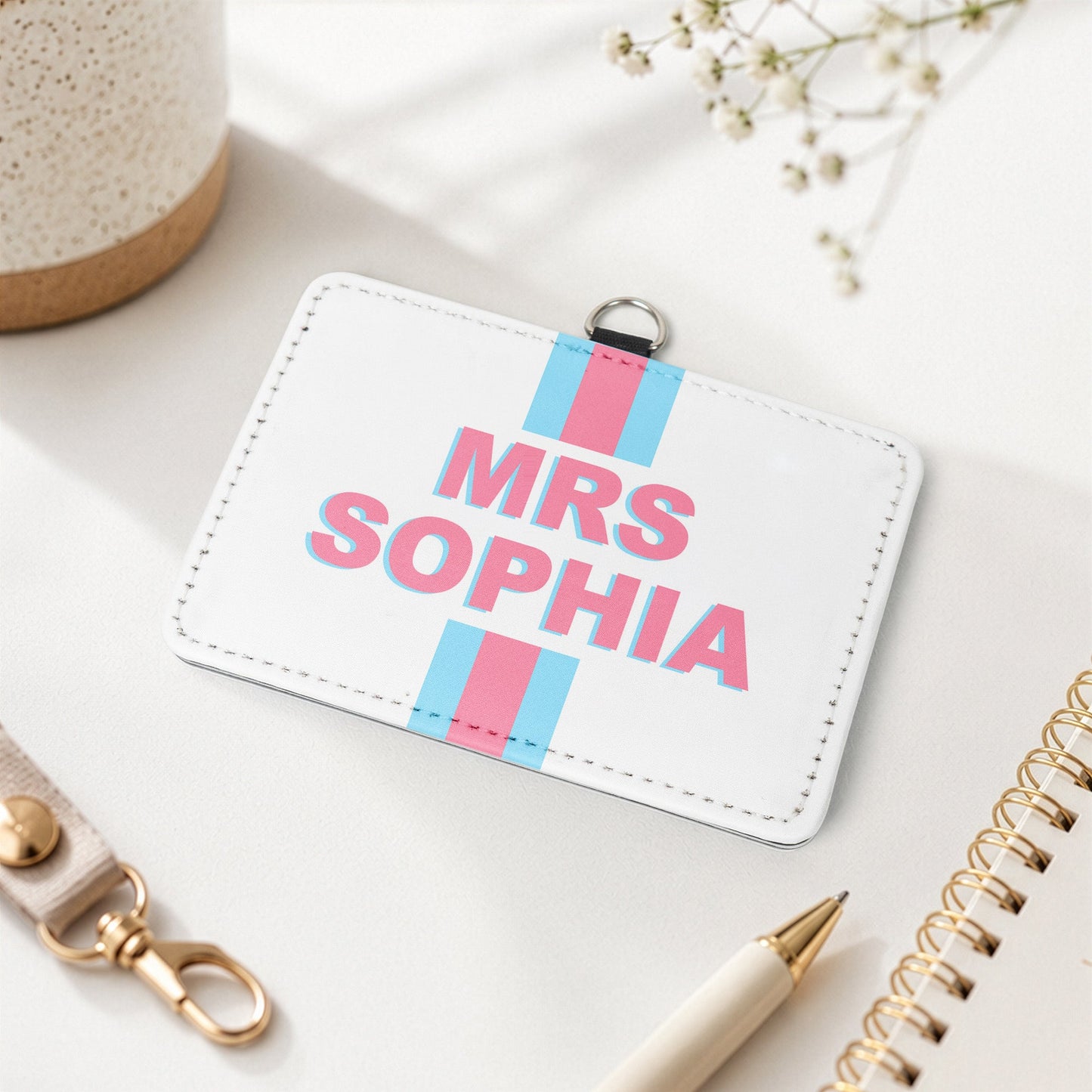 Shadow Monogram Letter Name - Personalized Badge Holder