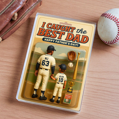 We Caught the Best Dad, Grandpa Baseball Custom Figure - Personalized Acrylic Block Plaque - Gift For Dad, Gift For Husband, Gift For Grandpa