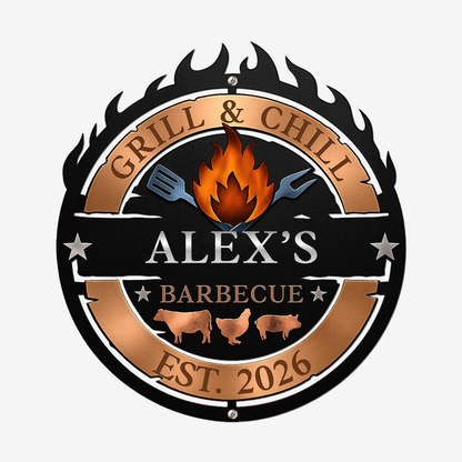 Smoke House & Grill - Personalized Metal Sign