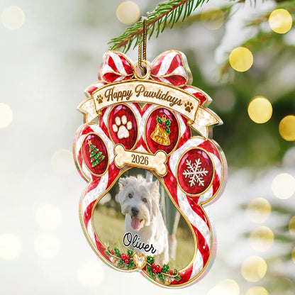 Pet Memorial Christmas Gift - Personalized Custom Photo In Loving Memory Acrylic Ornament