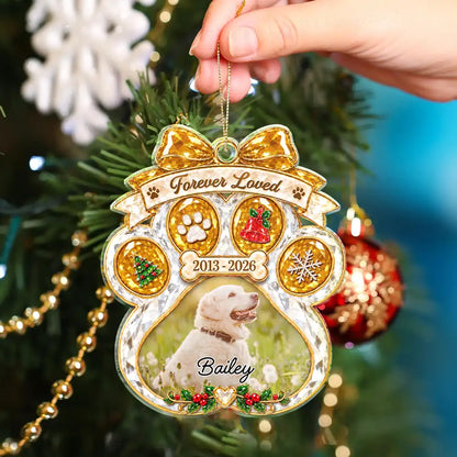 Pet Memorial Christmas Gift - Personalized Custom Photo In Loving Memory Acrylic Ornament