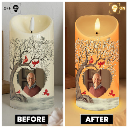 The Moment Your Heart Stopped Mine Changed Forever - Personalizes Photo LED Candle