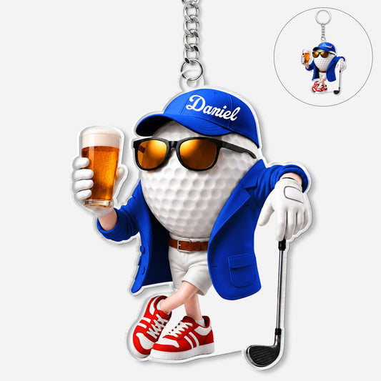 Personalised Golf Acrylic Keychain for Him