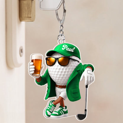 Personalised Golf Acrylic Keychain for Him