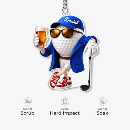 Personalised Golf Acrylic Keychain for Him
