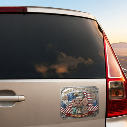 United States Of America 250th Anniversary Faux Pattern - Personalized Bumper Sticker