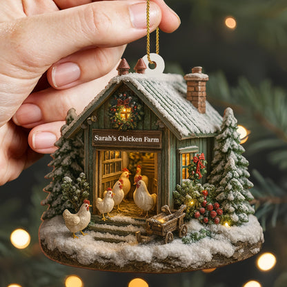 Welcome to Our Cozy Farm, Celebrate the Holiday Season - Personalized Custom Acrylic Ornament, Custom Name