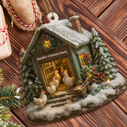 Welcome to Our Cozy Farm, Celebrate the Holiday Season - Personalized Custom Acrylic Ornament, Custom Name