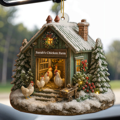 Welcome to Our Cozy Farm, Celebrate the Holiday Season - Personalized Custom Acrylic Ornament, Custom Name