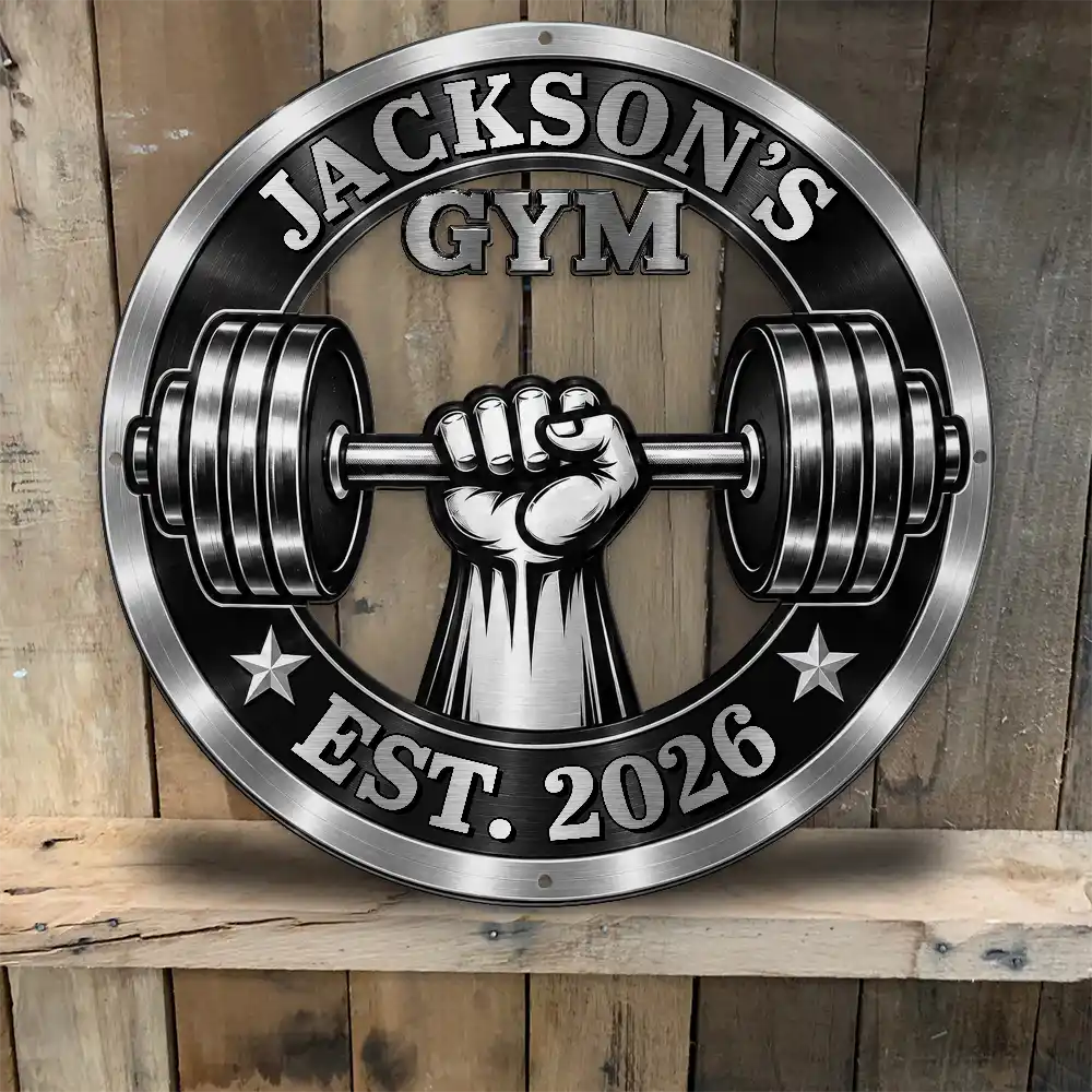 Workout Room Decor Gift For Gym Lovers - Personalized Custom Shaped Metal Sign