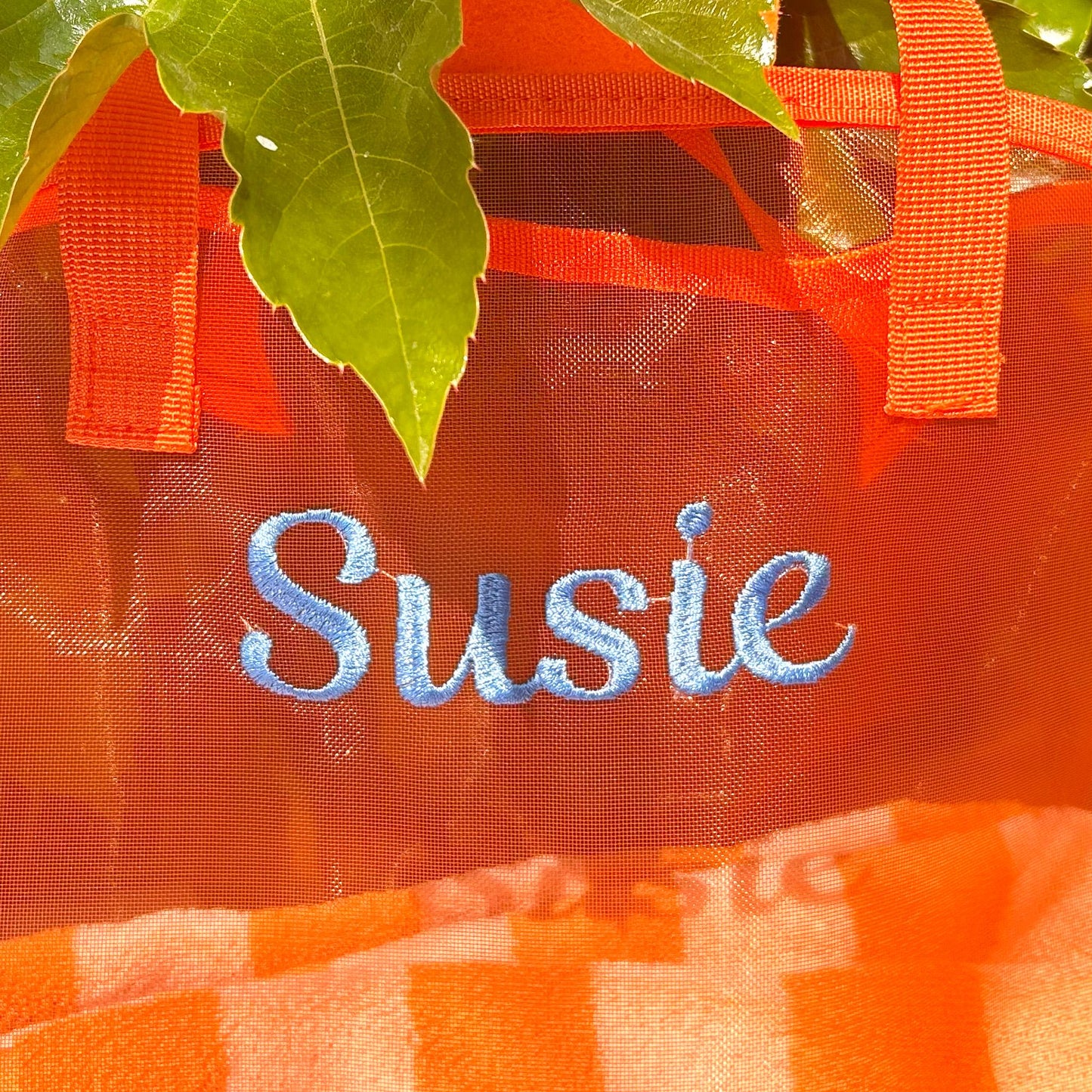 Personalized Embroidered Kid Mesh Fish-Shaped Beach Bag