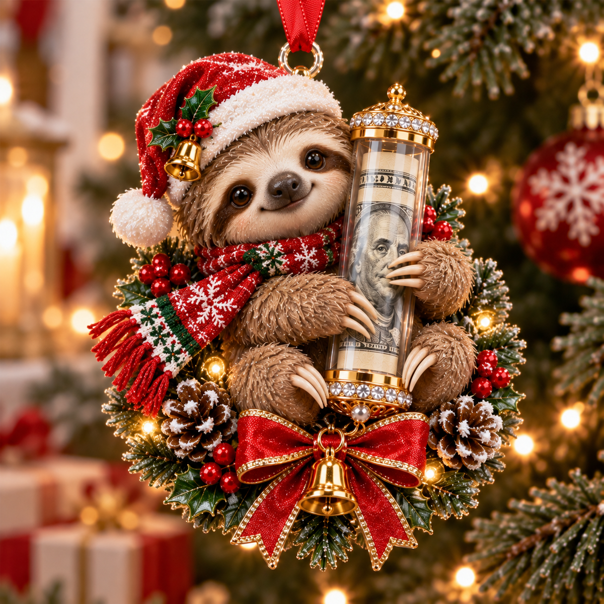 Christmas Money Surprise Ornament, Fun Christmas Tree Gift for Kids & Family