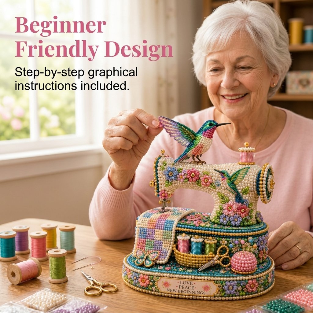 🐦🌸 Spring Hummingbird Sewing Machine DIY Kit 🧵 3D Spring Keepsake Edition💐