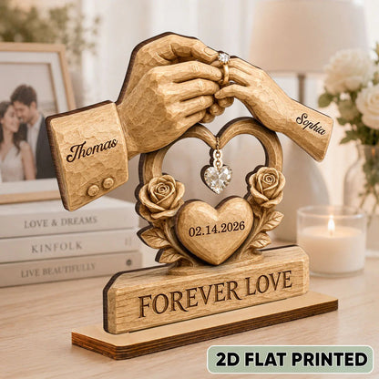 Couple Wedding Keepsake, Anniversary Gift - Personalized 2-Layered Wooden Plaque - Heartfelt Gift for Him, for Her