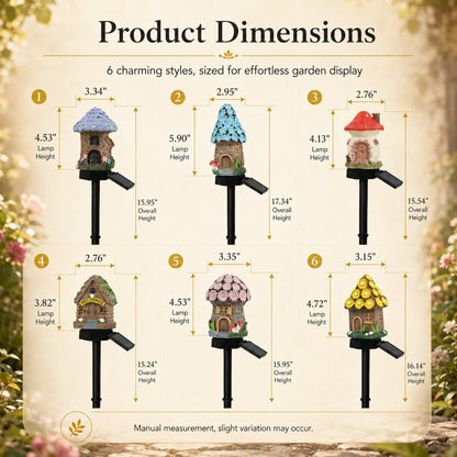 🍄Solar Fairy Tale Mushroom Cottage Garden Light – Whimsical Warm Glow for Paths, Patios & Flower Beds🌙(Buy More Save More)