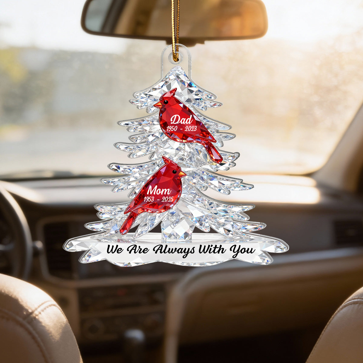 Cardinals Memorial - Personalized Acrylic Ornament - Remembrance Gift, Sympathy Gift For Whole Family, Extended Family