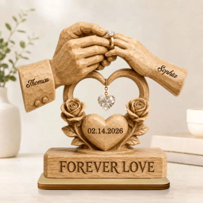 Couple Wedding Keepsake, Anniversary Gift - Personalized 2-Layered Wooden Plaque - Heartfelt Gift for Him, for Her