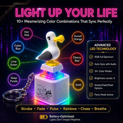 Seagull MINE! Button Keychain-Real Sound & LED Light, Funny Interactive Gift for Friends & Family summerwins
