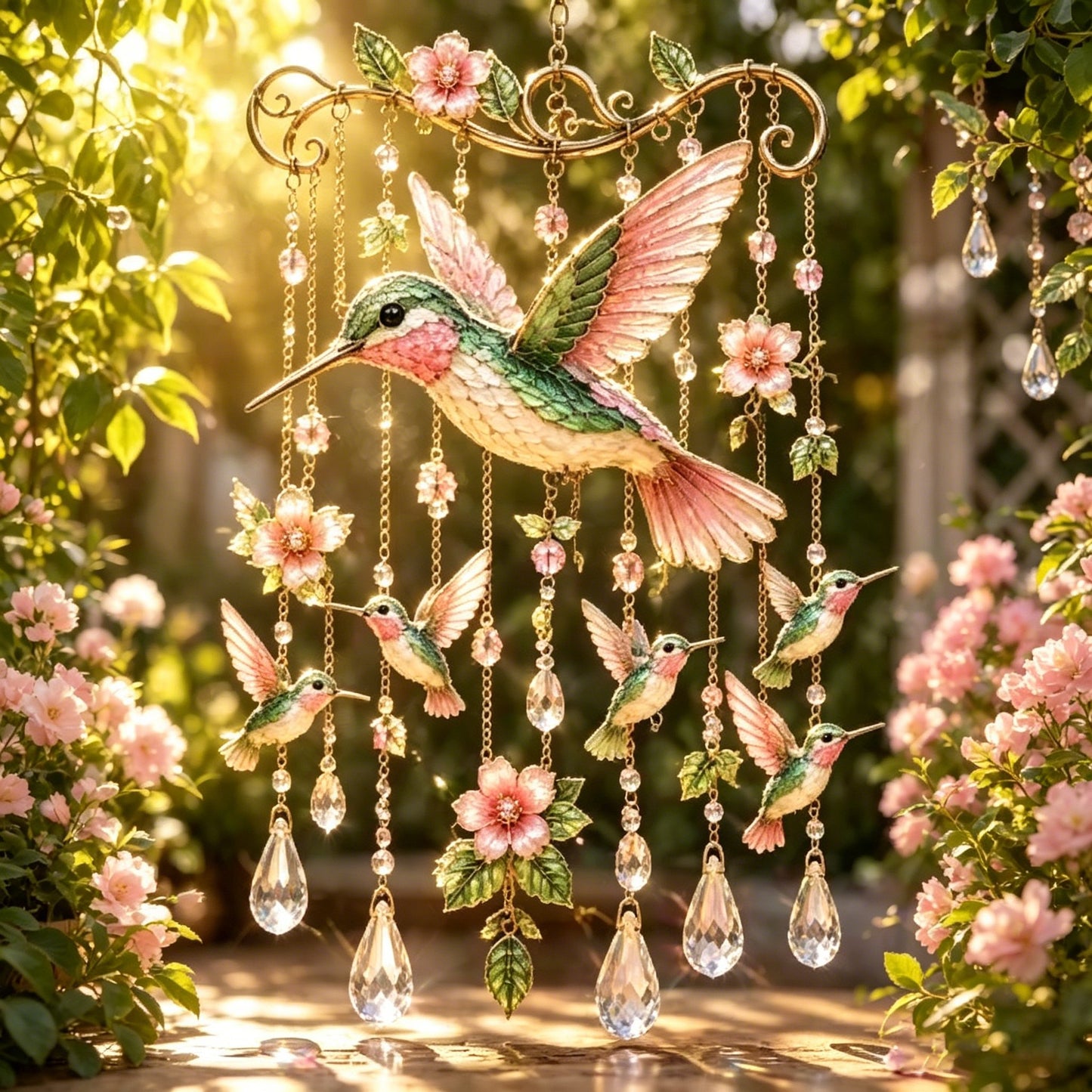 🕊️🎐Graceful Hummingbird Wind Chime| 🌬️ Whispering Wind & Shining Light