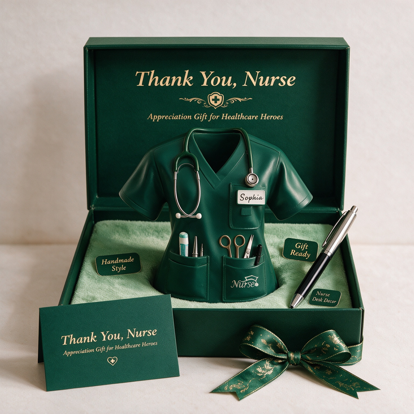 Nurse Uniform Pen Stand with Name Customization