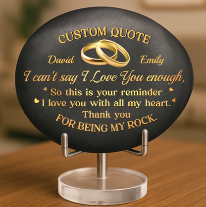 Custom Printed Rock - Personalized Anniversary Wedding Gifts For Husband And Wife, Him And Her - Our Love Blossoms Through Time