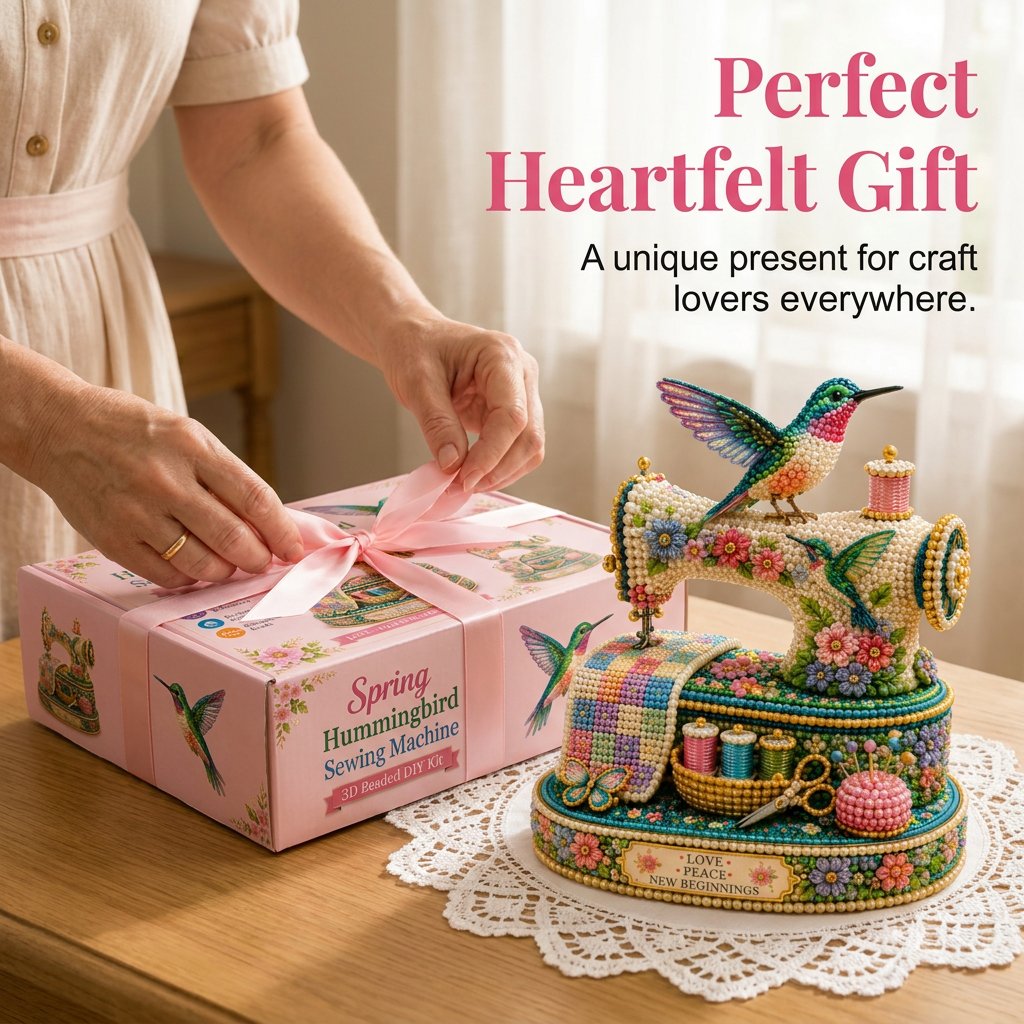 🐦🌸 Spring Hummingbird Sewing Machine DIY Kit 🧵 3D Spring Keepsake Edition💐