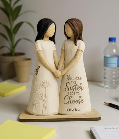 You Are the Sister I Got to Choose – Personalized Wooden Plaque Gift for Friends or Soul Sisters