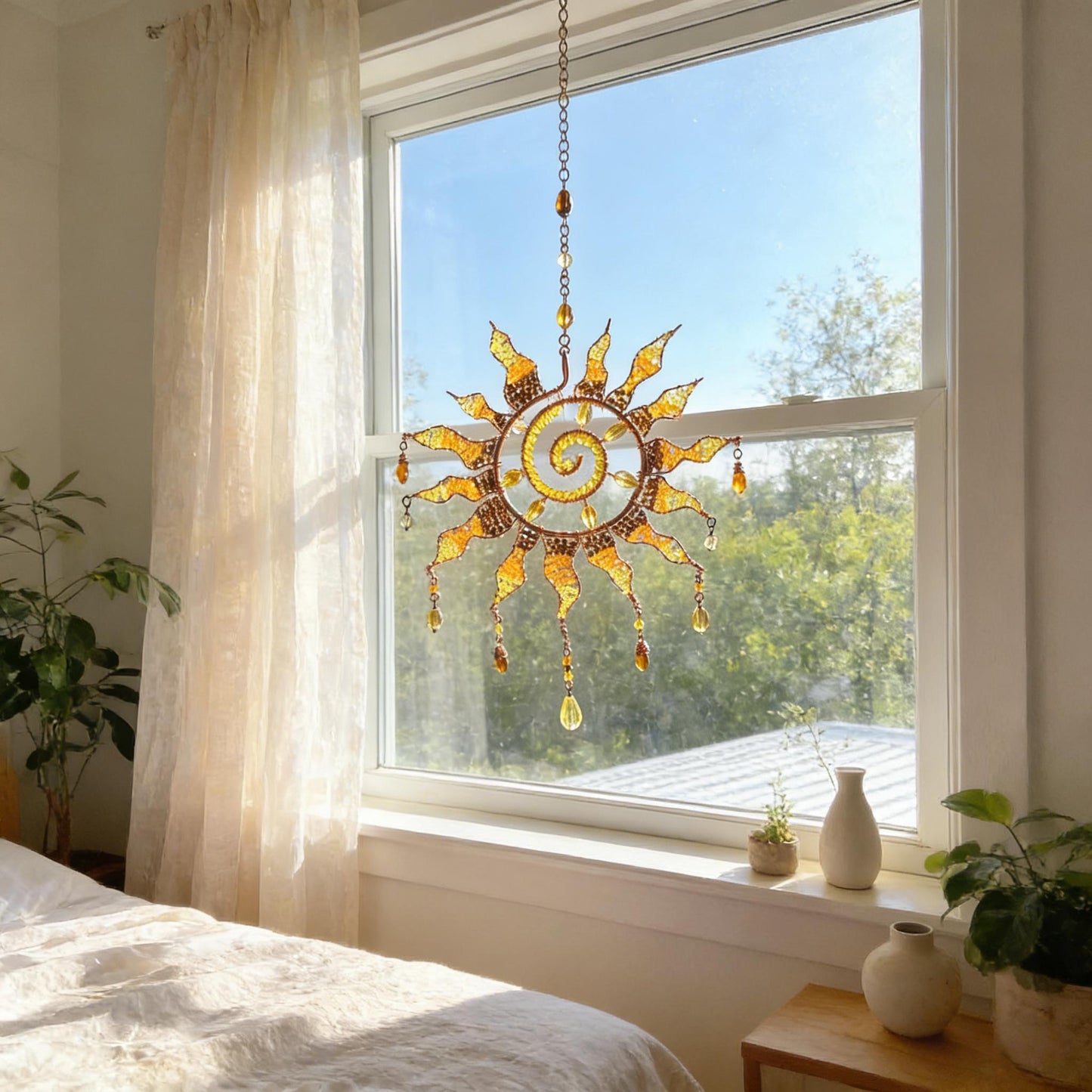 ☀️Sun Spiral Crystal Suncatcher – Handcrafted Bohemian Light Catcher (buy 2 10% off)
