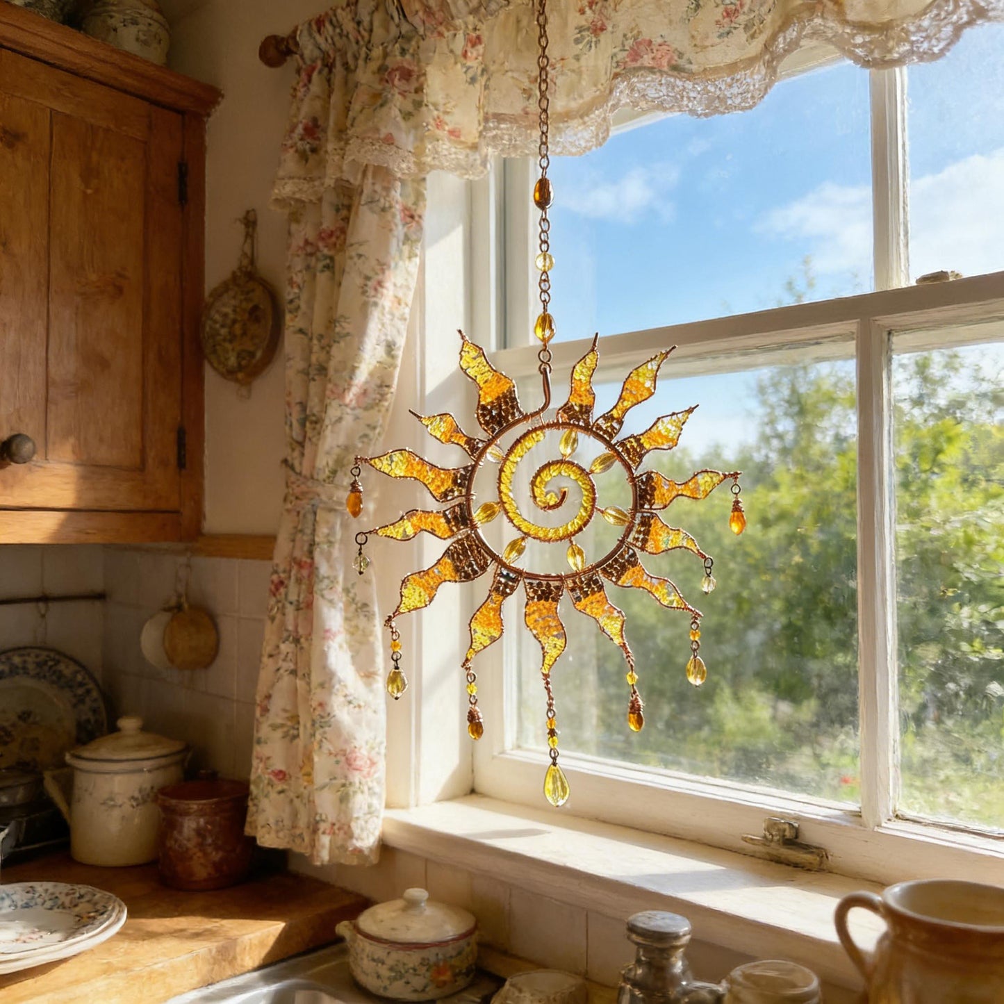 ☀️Sun Spiral Crystal Suncatcher – Handcrafted Bohemian Light Catcher (buy 2 10% off)