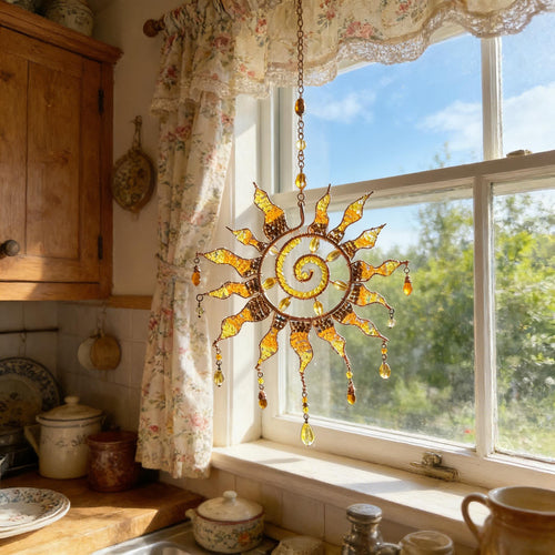 ☀️Sun Spiral Crystal Suncatcher – Handcrafted Bohemian Light Catcher (buy 2 10% off)