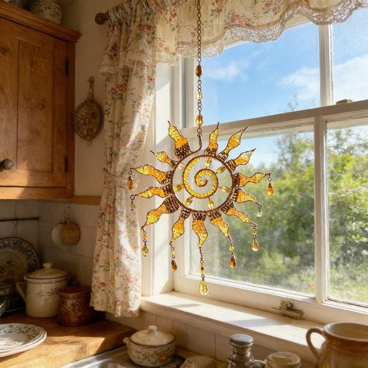 ☀️Sun Spiral Crystal Suncatcher – Handcrafted Bohemian Light Catcher (buy 2 10% off)