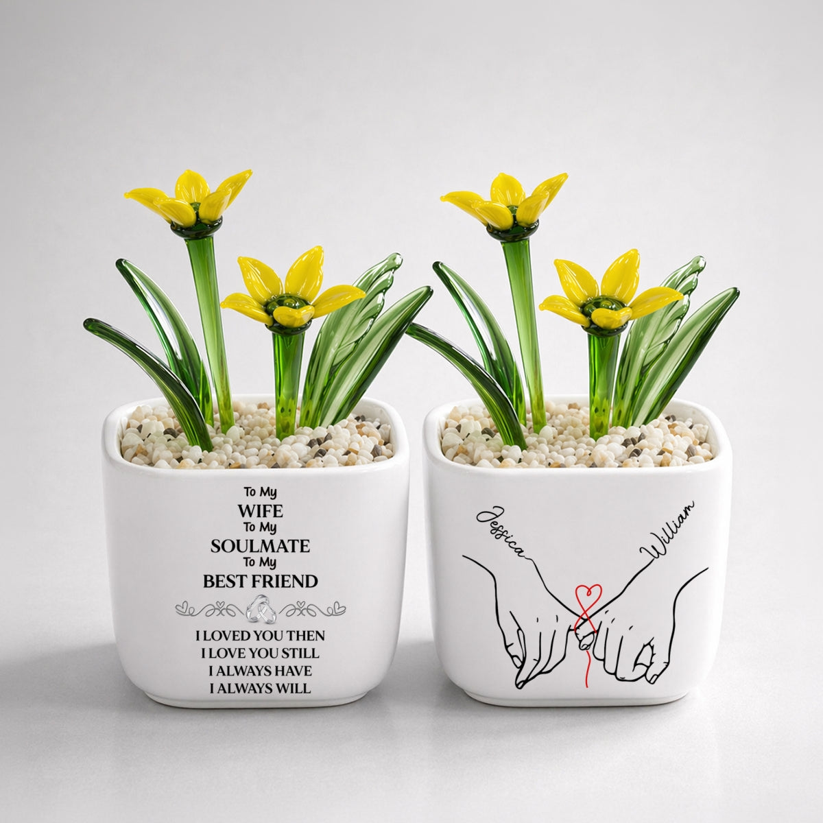 To My Wife Soulmate Best Friend - Personalized Custom Glass Birth Month Flower