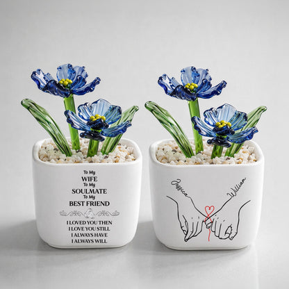 To My Wife Soulmate Best Friend - Personalized Custom Glass Birth Month Flower
